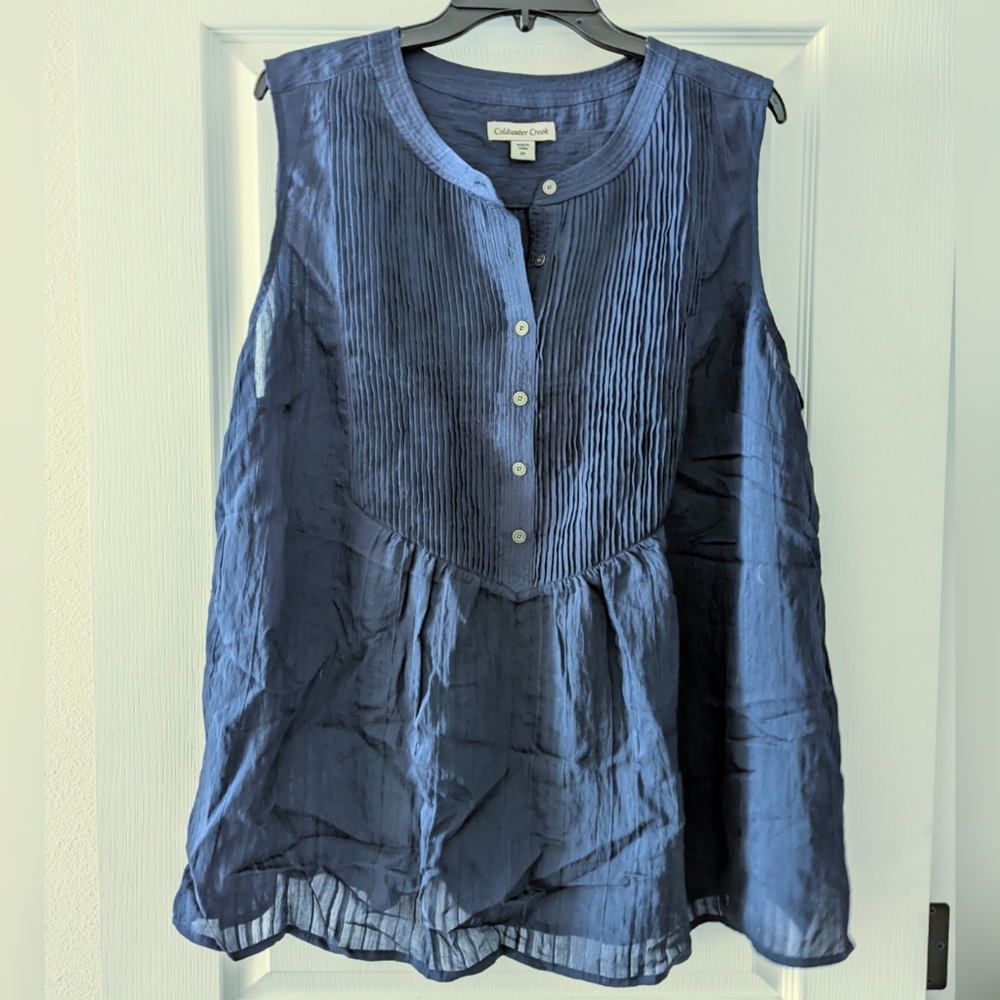 NWOT Coldwater Creek Sleeveless Rayon Henley